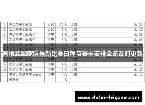 阿根廷国家队最新比赛日程与赛事安排全览及时更新